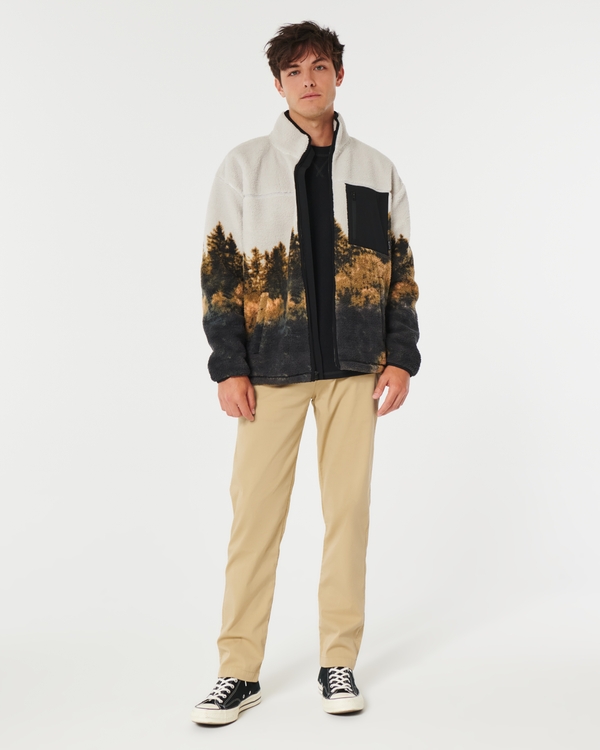Schmale Chinohose, Khaki view 1