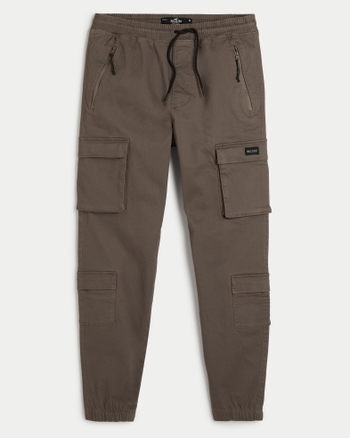 Men's Twill 4-Pocket Cargo Joggers, Men's Bottoms