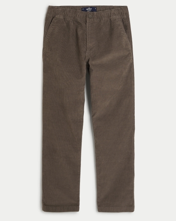 Hollister straight leg cords in cream - ShopStyle Trousers