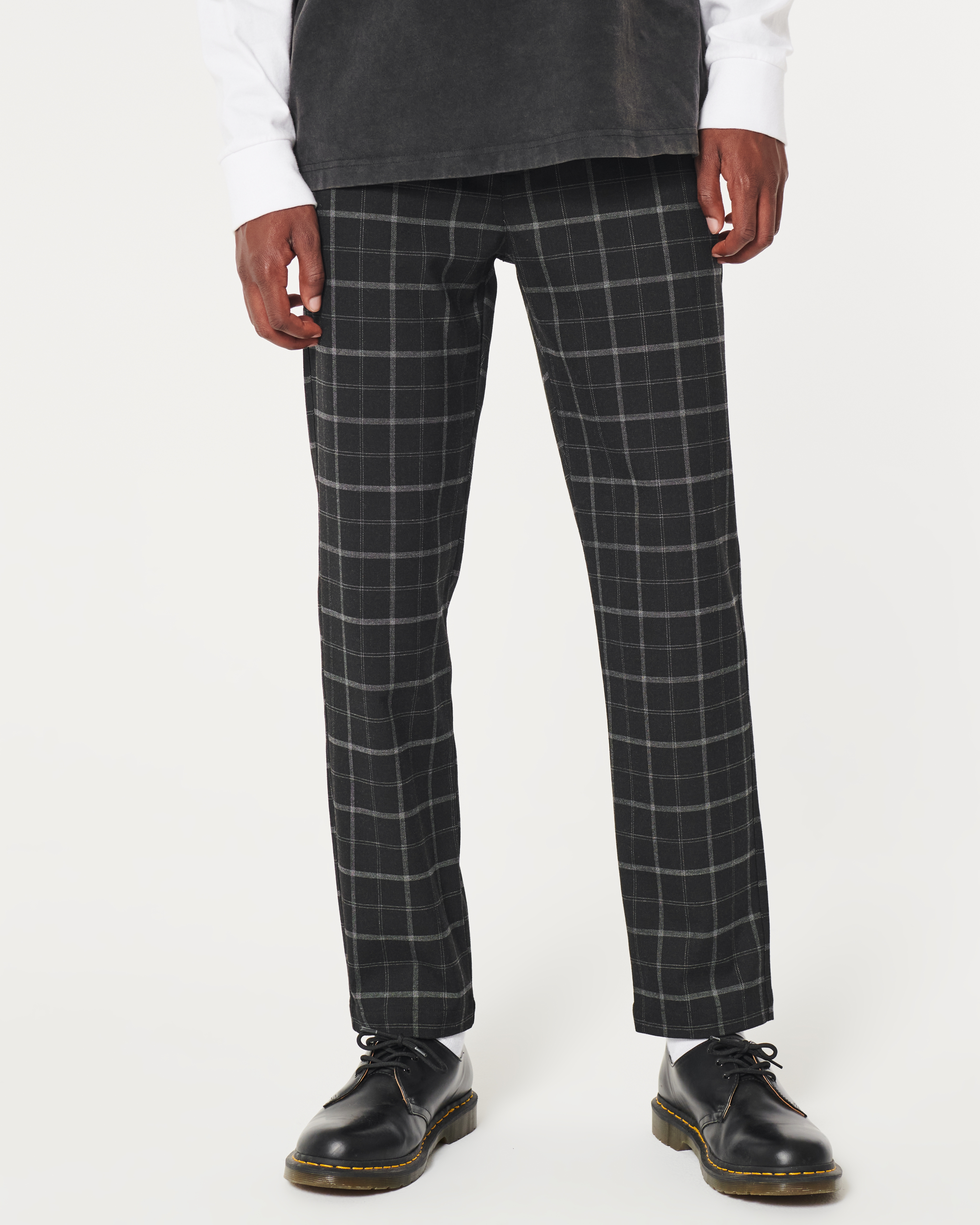 Grey plaid best sale pants for men