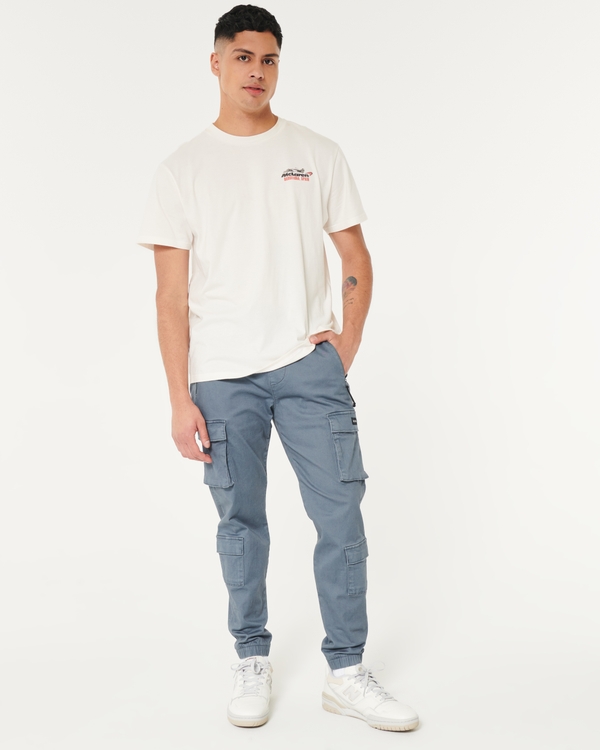 Relaxed Denim Joggers - Grey denim - Men