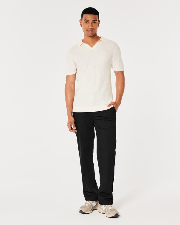 Slim Straight Workwear Chino Pants, Black view 1