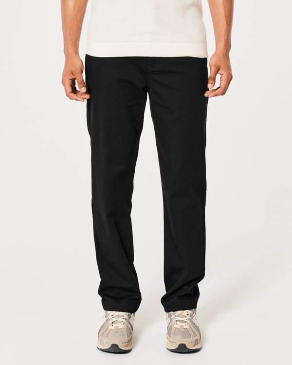 Slim Straight Workwear Chino Pants, Black view 2