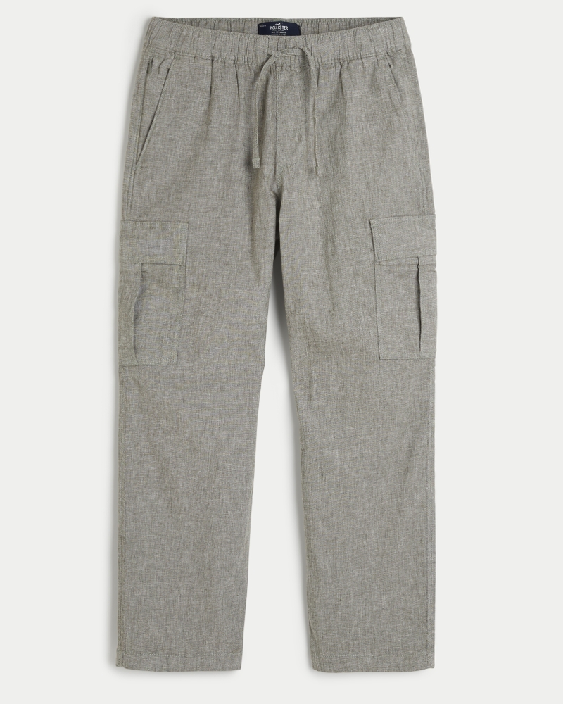 Men's Linen Blend Straight Cargo Pants Men's Sale