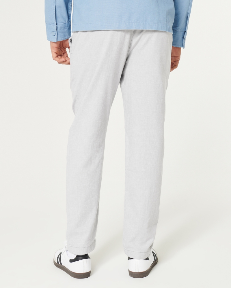 Slim Straight Stretch Linen Blend Pants