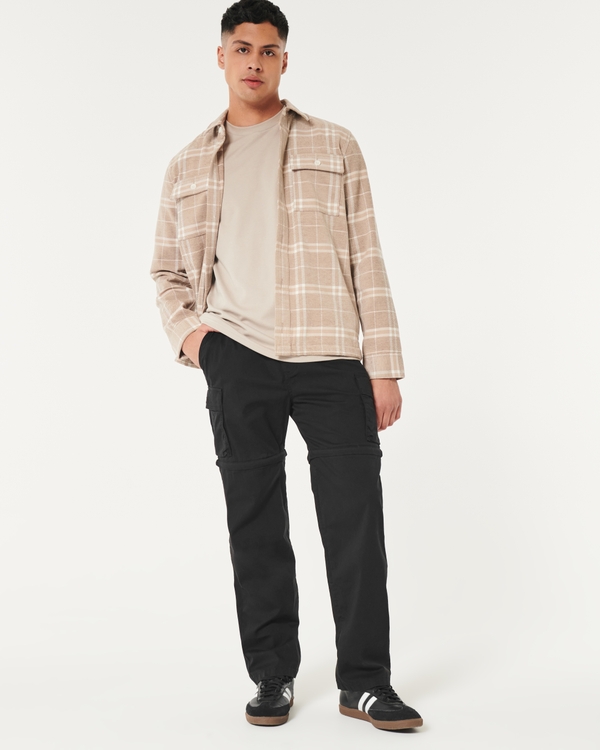Straight Zip-Off Cargo Pants, Black view 1
