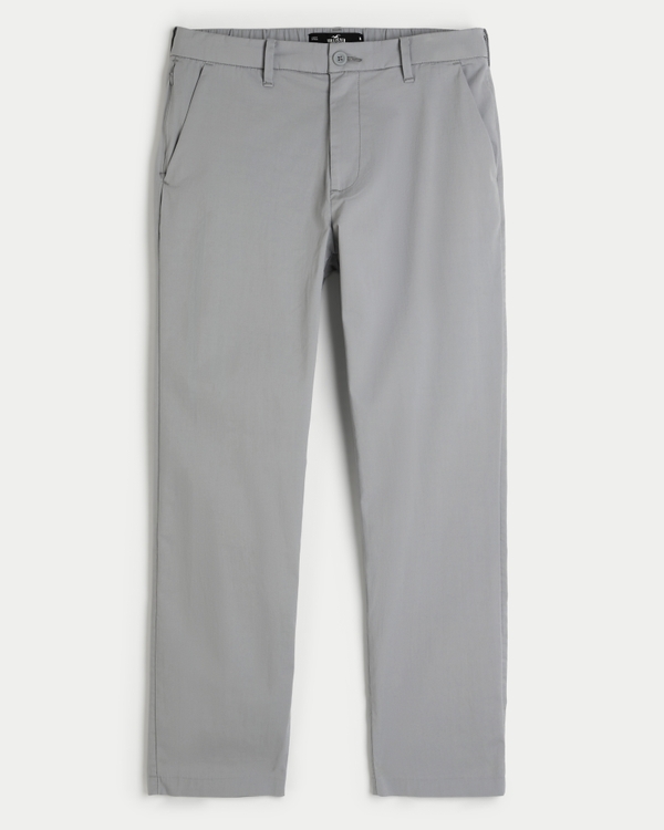 Slim Straight Tech Chino Pants, Grey