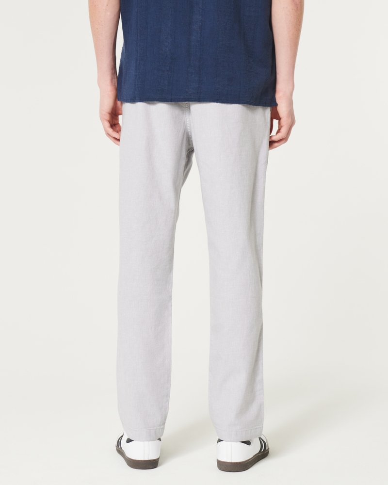 Slim Straight Linen Blend Pull-On Pants
