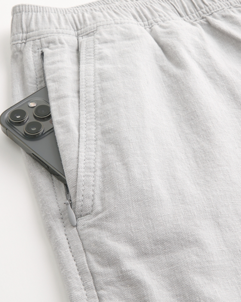 Slim Straight Linen Blend Pull-On Pants