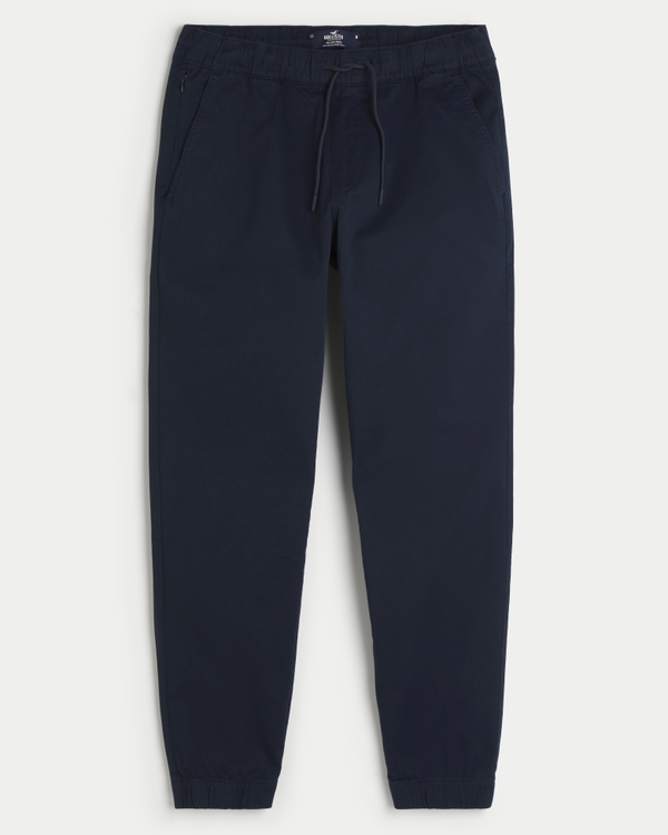 Relaxed Twill Joggers, Navy