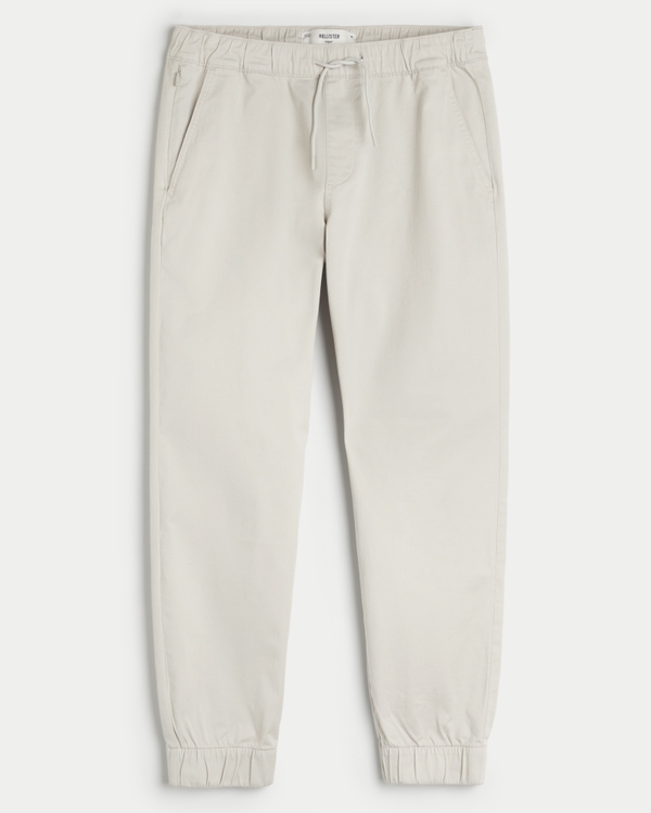 Relaxed Twill Joggers, Light Tan view 1