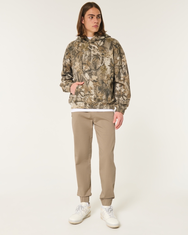 Relaxed Twill Joggers, Khaki view 2