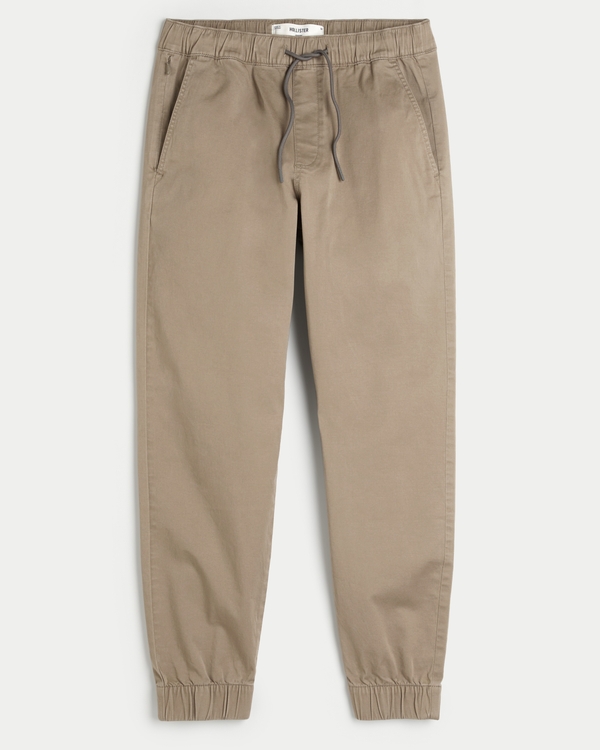 Relaxed Twill Joggers, Khaki