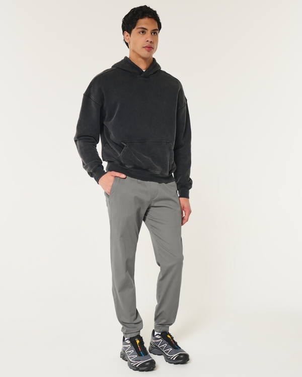 Relaxed Twill Joggers, Dark Grey