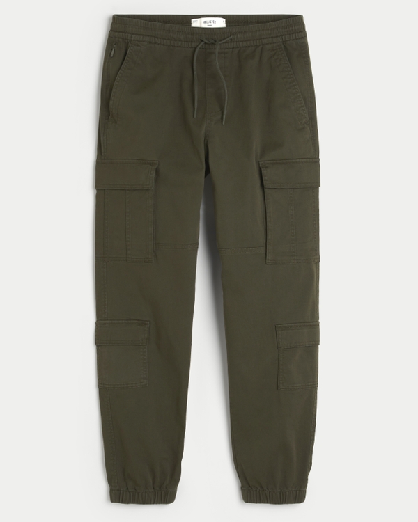 Relaxed Cargo Joggers, Dark Olive