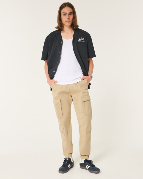 Relaxed Cargo Joggers, Light Khaki