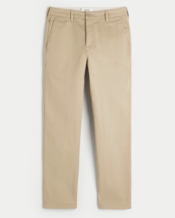 Slim Straight Chino Pants, Light Khaki