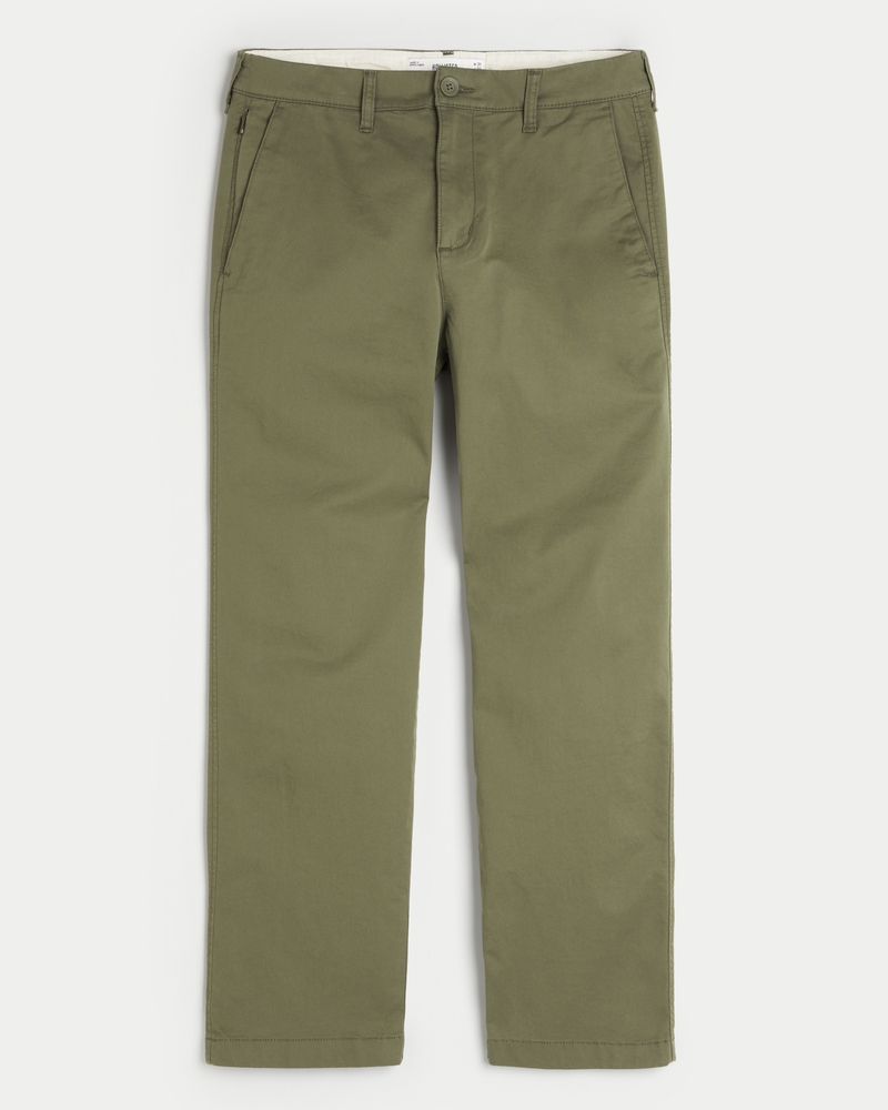 Men s Straight Chino Pants in Olive Size 30 X 28 from Hollister