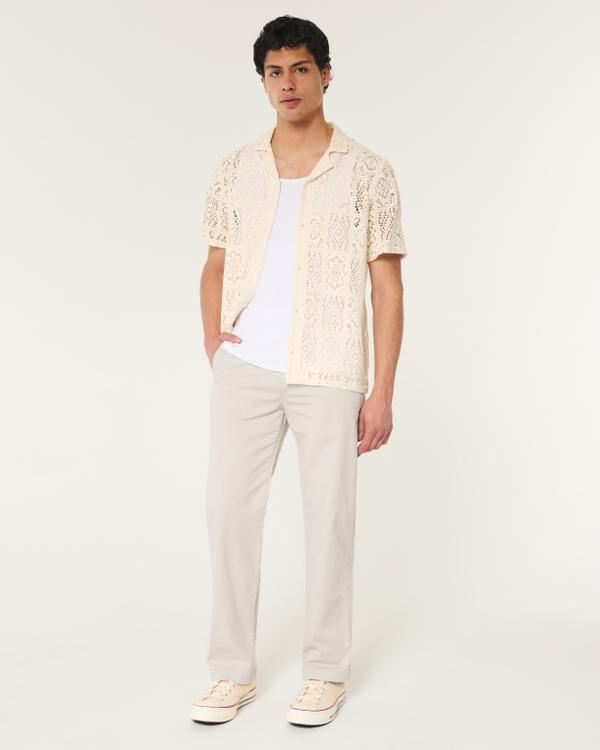 Straight Chino Pants, Cream