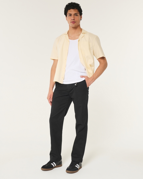 Straight Chino Pants, Black