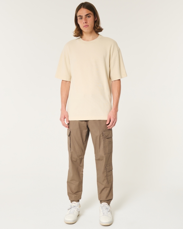 Relaxed Ripstop Cargo Joggers, Brown