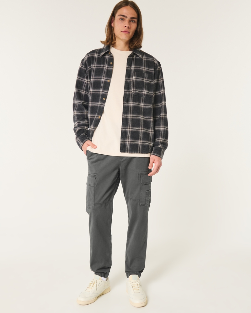 Relaxed Twill Cargo Joggers
