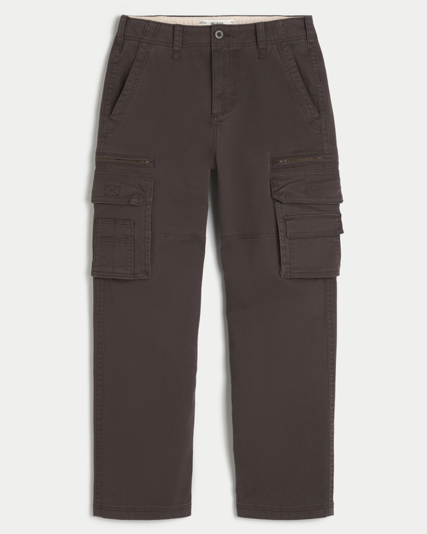 Loose Heavyweight Cargo Pants, Dark Brown