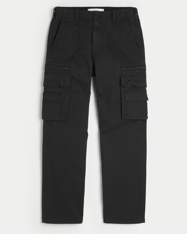 Loose Heavyweight Cargo Pants, Black