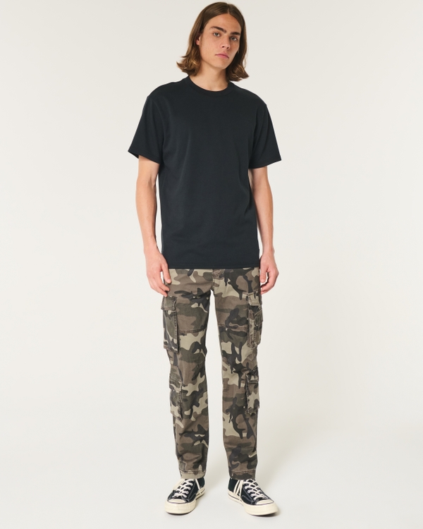 Slim Straight Pull-On 4-Pocket Cargo Pants, Camo