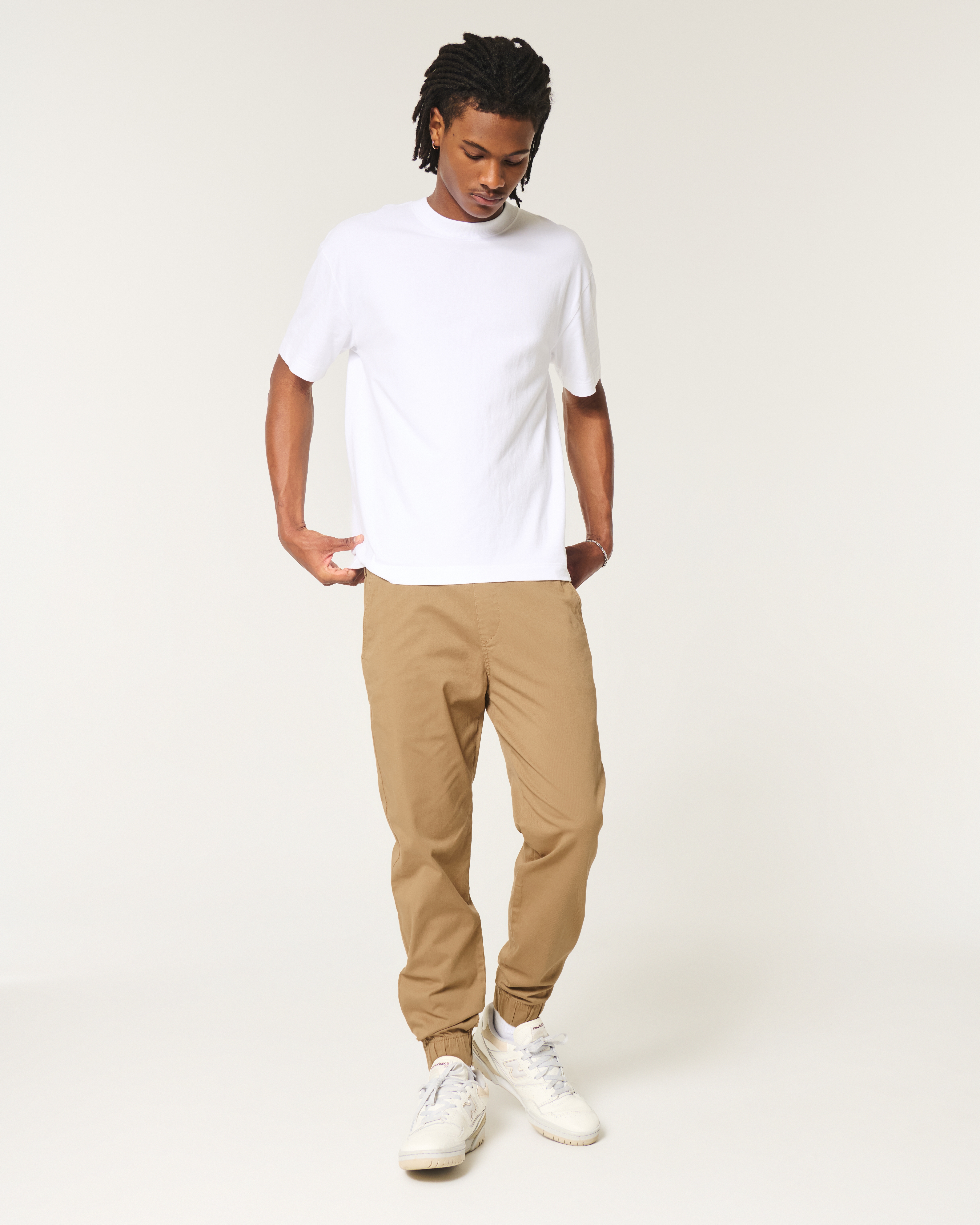 Hollister twill joggers best sale