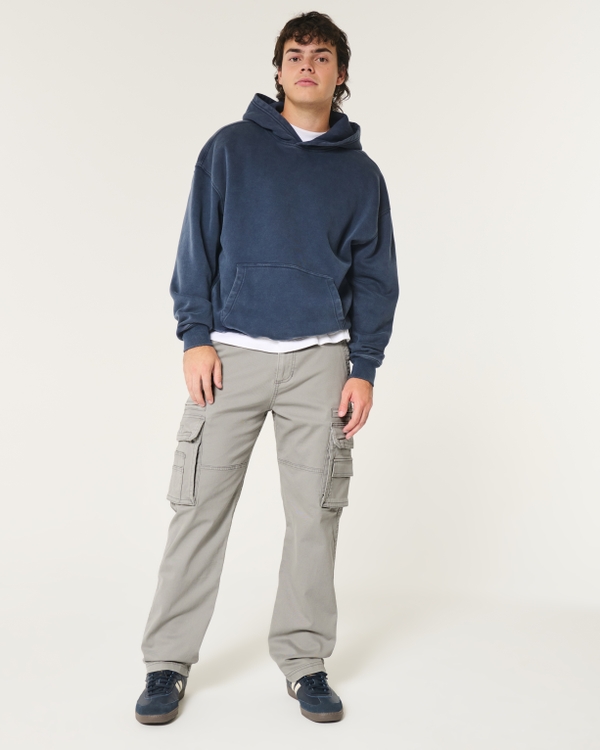 Loose Heavyweight Cargo Pants, Gray