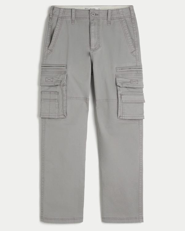 Loose Heavyweight Cargo Pants, Gray