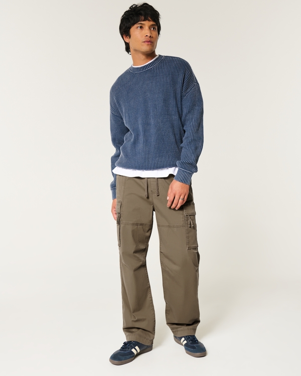 Baggy Cargo Pull-On Pants, Brown