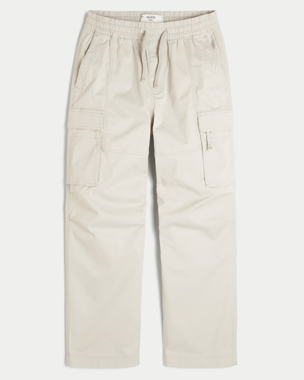 Baggy Cargo Pull-On Pants, Light Tan