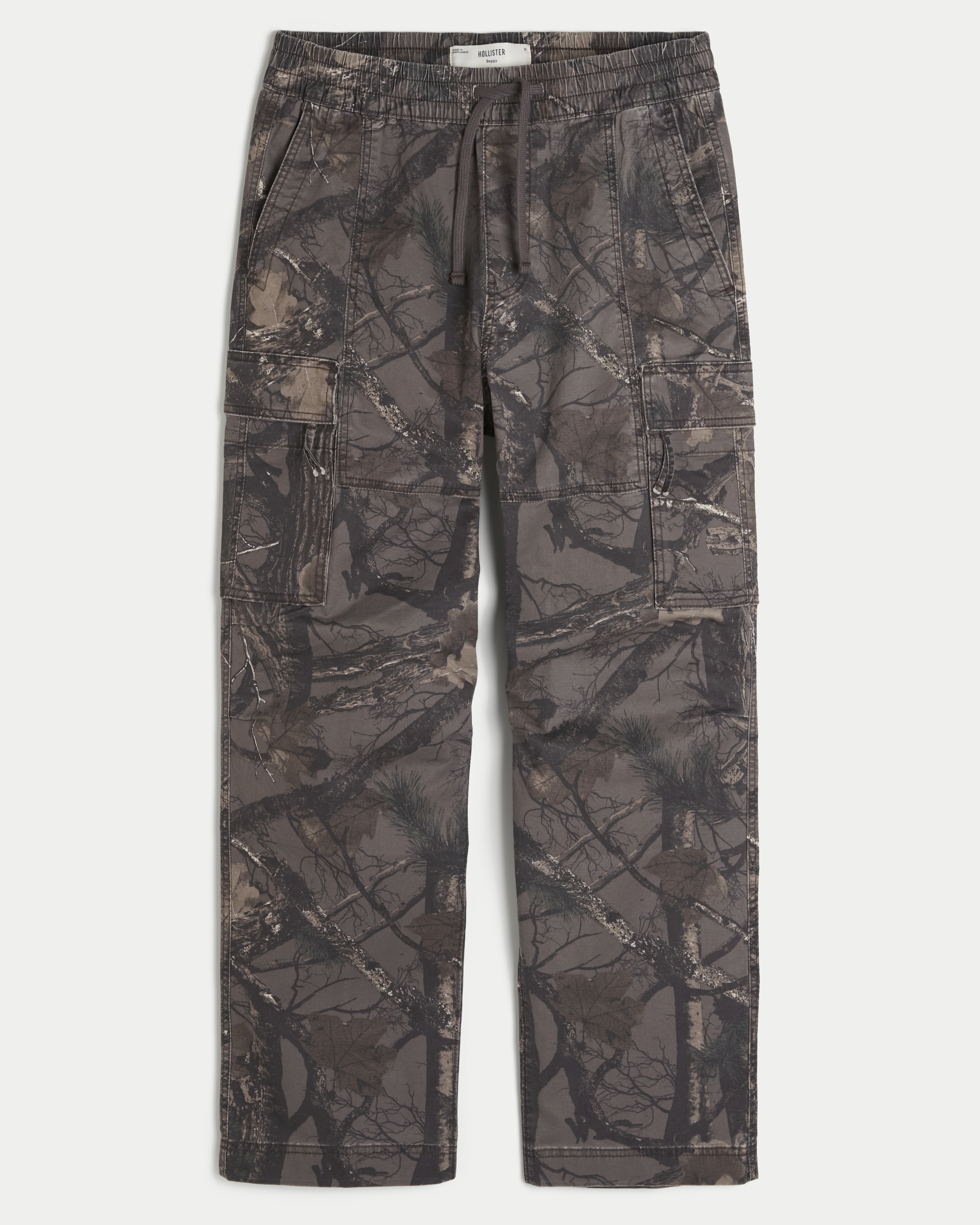 Men s Baggy Camo Cargo Pull On Pants in Dark Brown Camo Size XL from Hollister