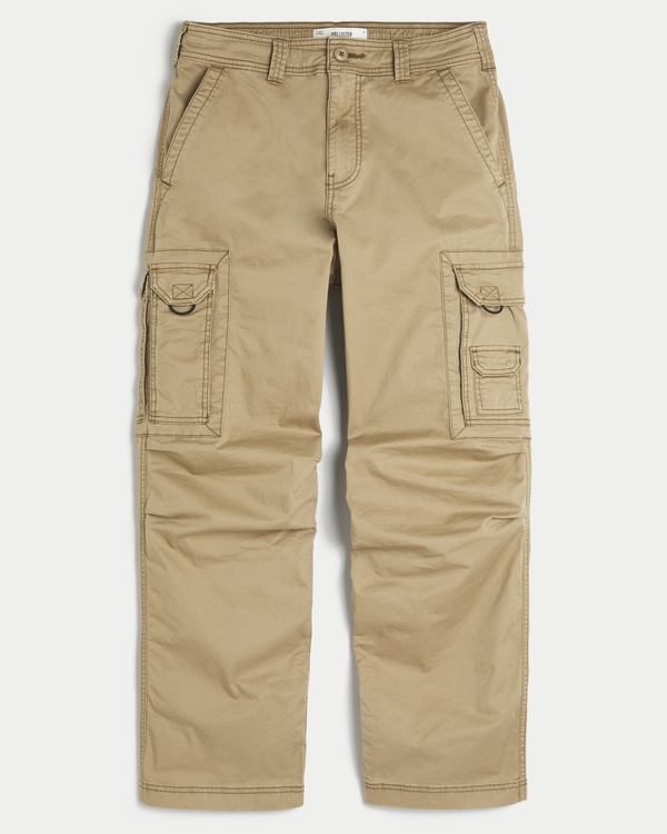 Flex Waistband Baggy Cargo Pants, Khaki