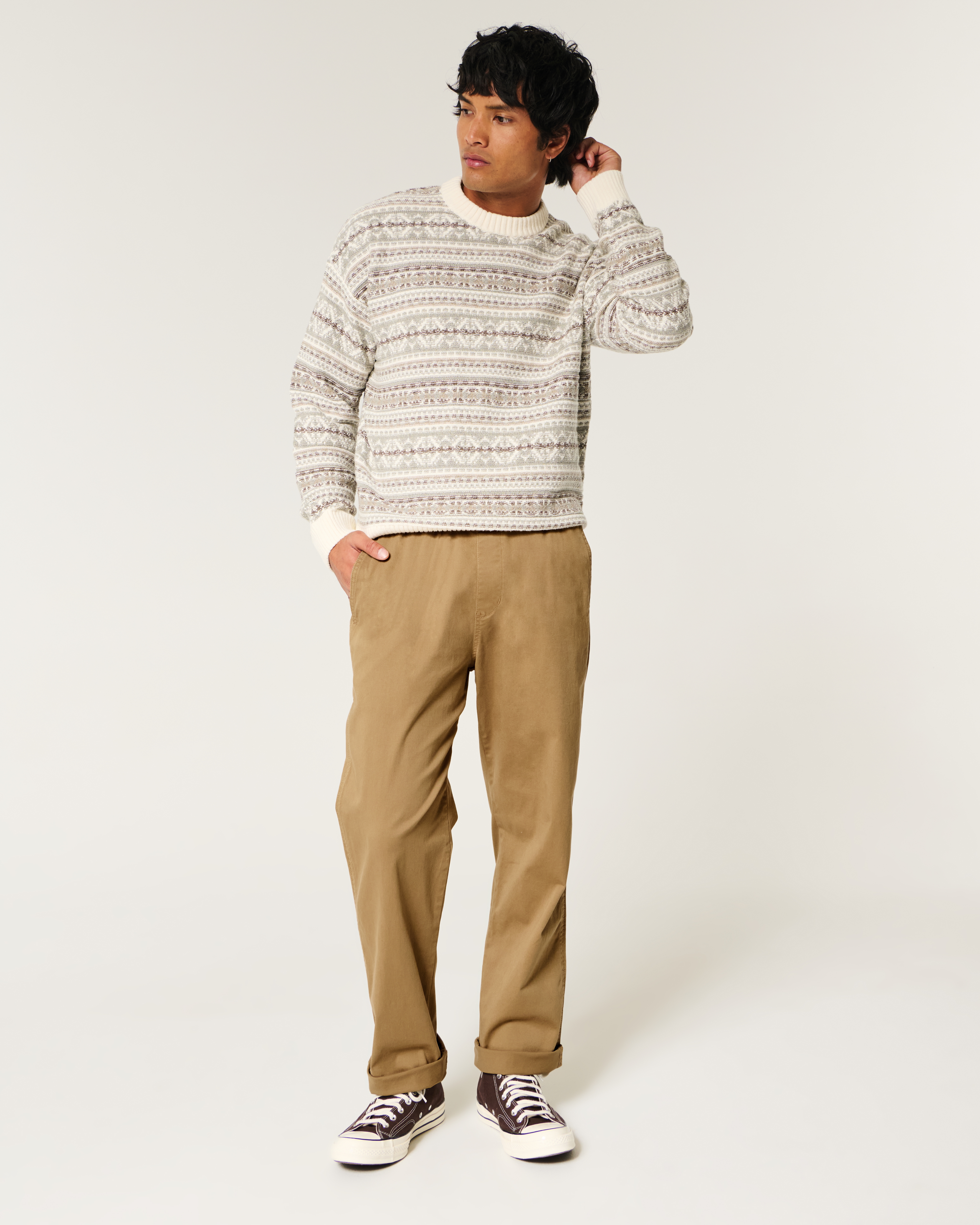 【ミルク】1tuck straight pants lapiis Men's Straight Pull-On Pants | Men's Clearance | HollisterCo.com