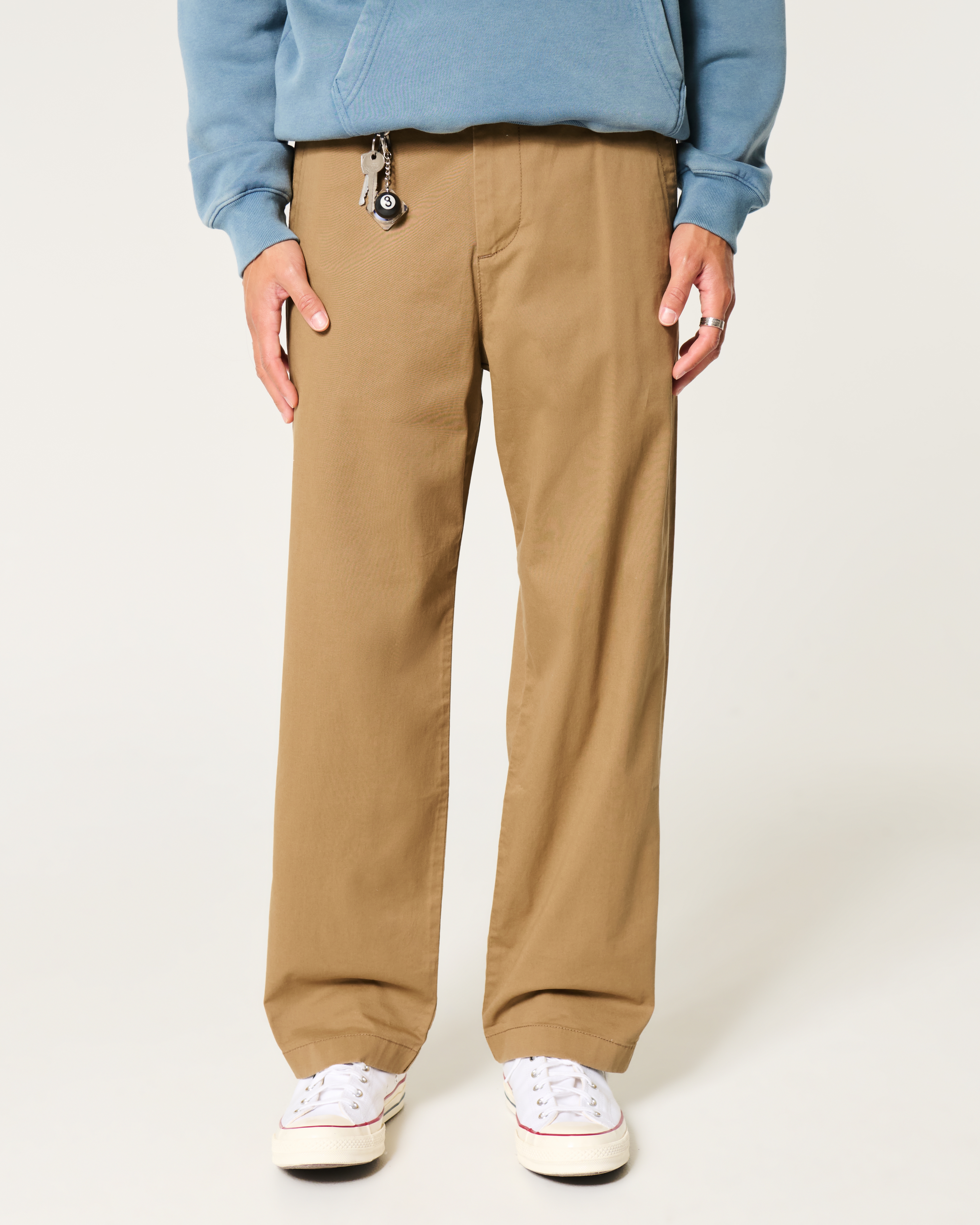 Men s Baggy Pants in Dark Khaki Size 36 X 30 from Hollister