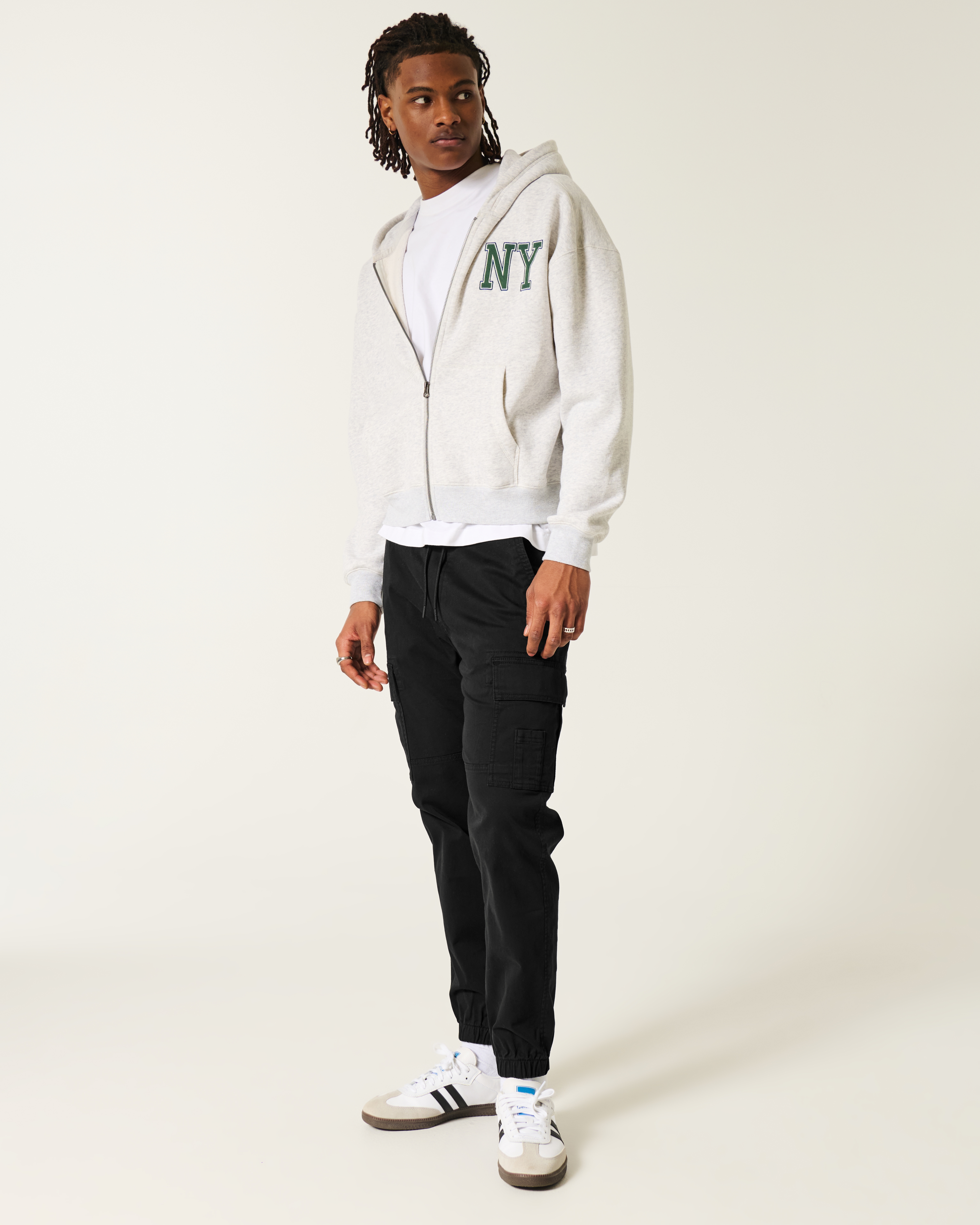 Relaxed Twill Cargo Joggers