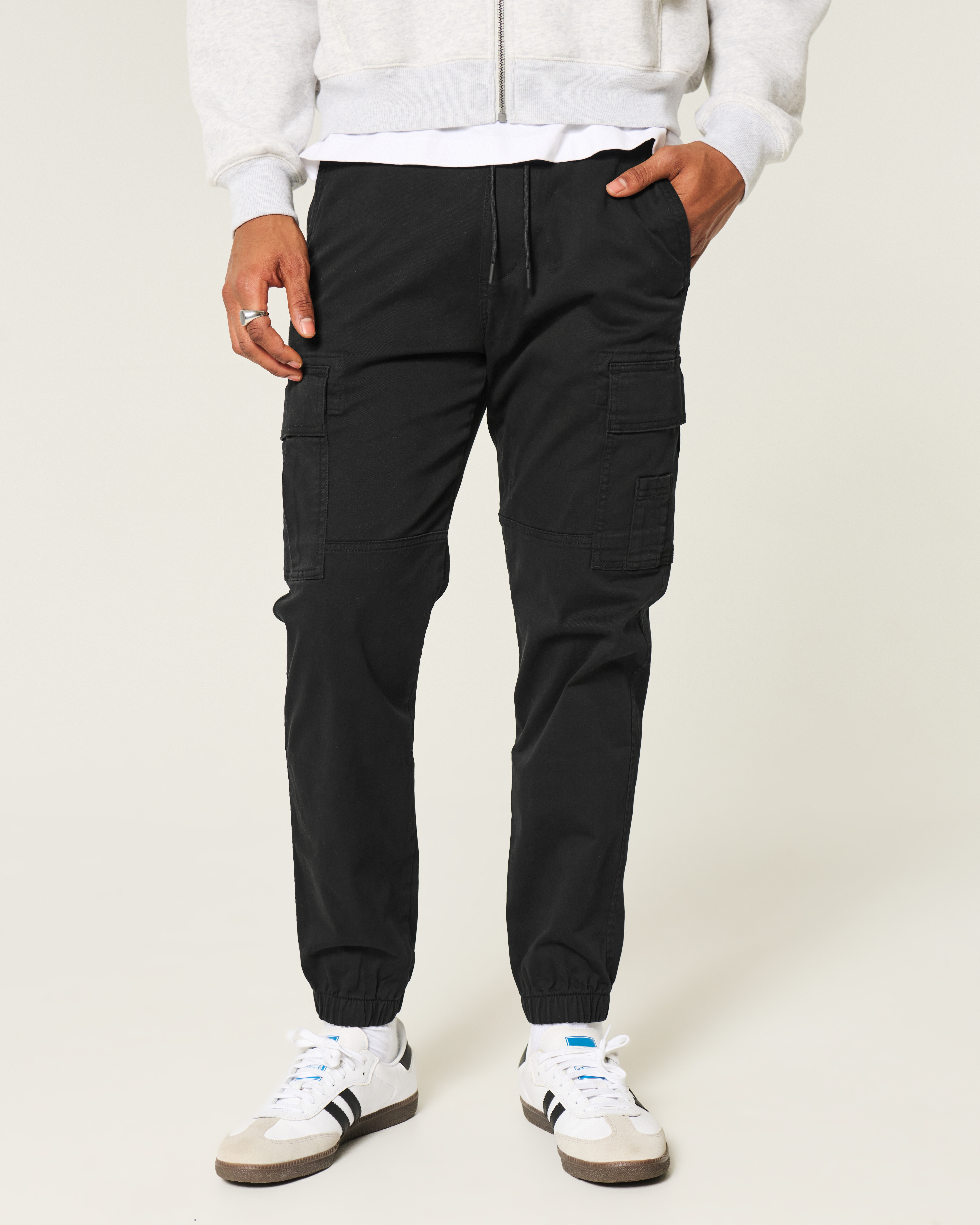 Relaxed Twill Cargo Joggers