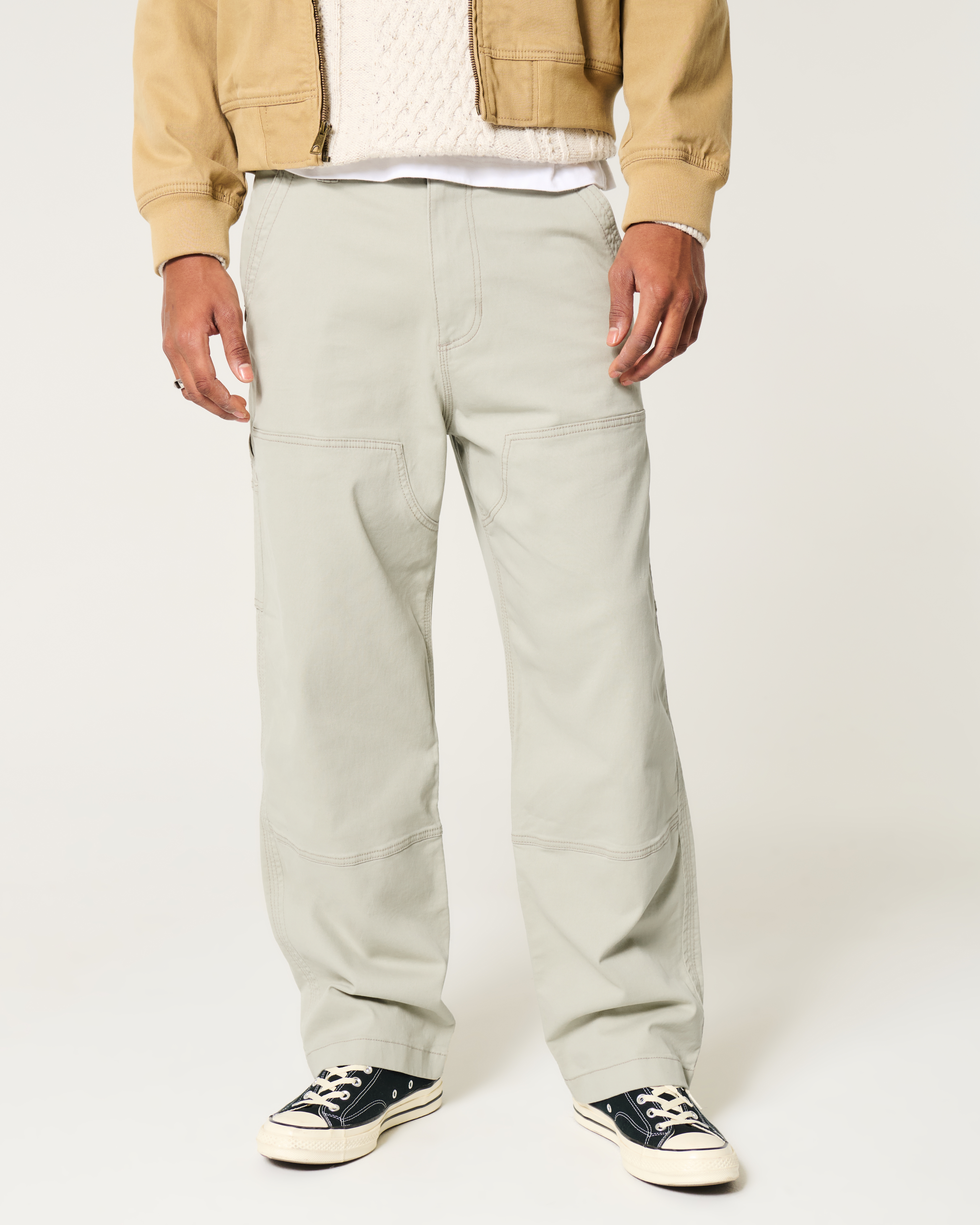 パンツ OHOTORO Worker Cargo Pants khaki s(long) Men's Baggy Workwear Pants | Men's Clearance | HollisterCo.com