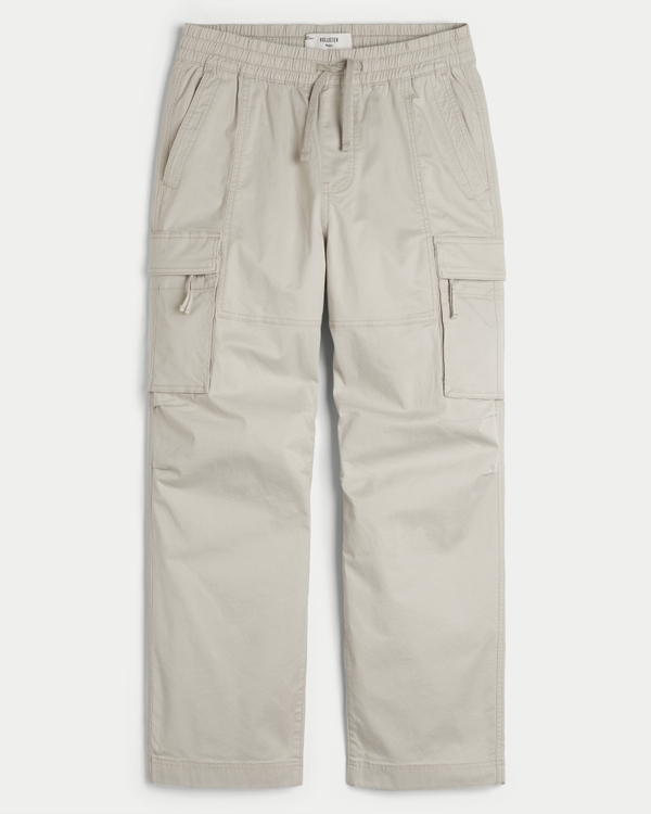 Baggy Pull-On Cargo Pants, Light Tan