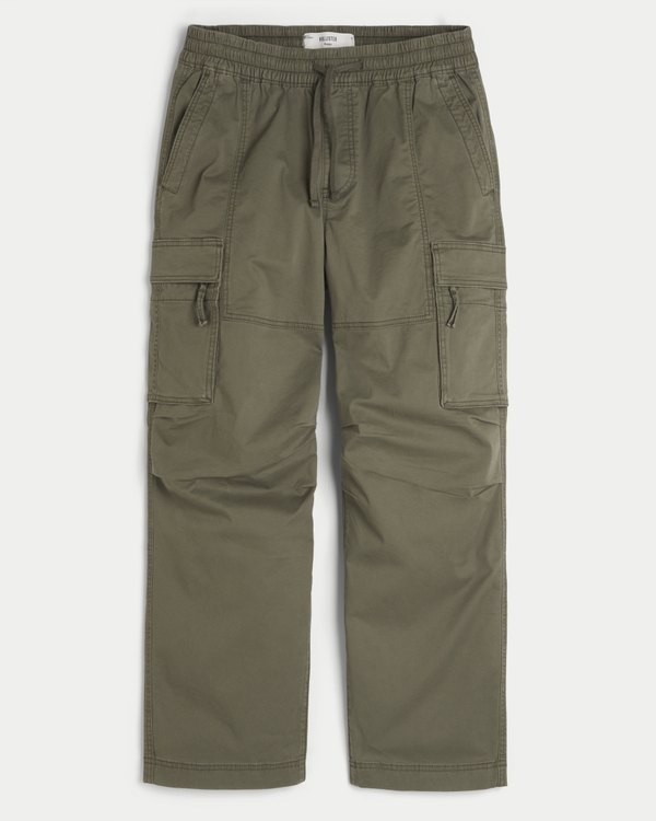 Baggy Pull-On Cargo Pants, Olive