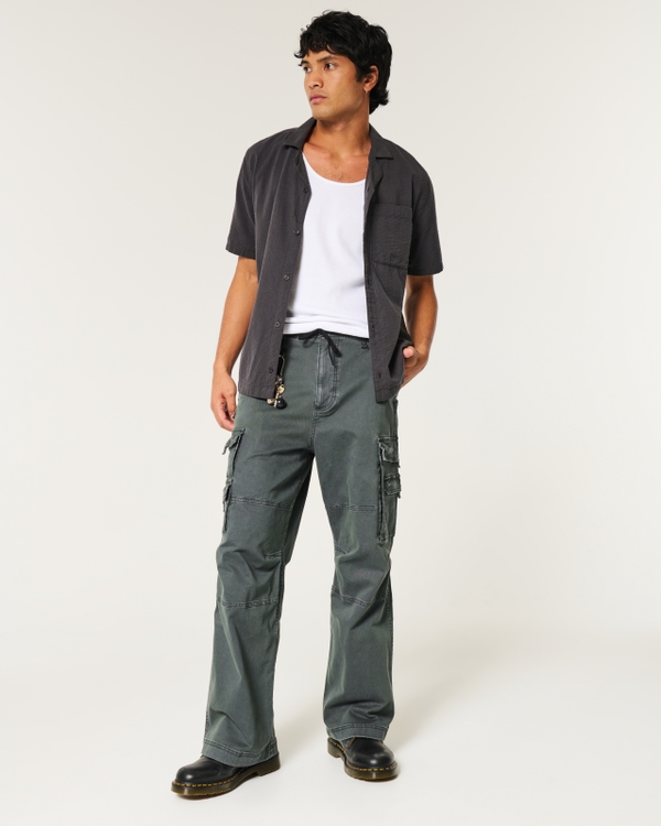 Heavyweight Super Baggy Cargo Pants, Shadow Green