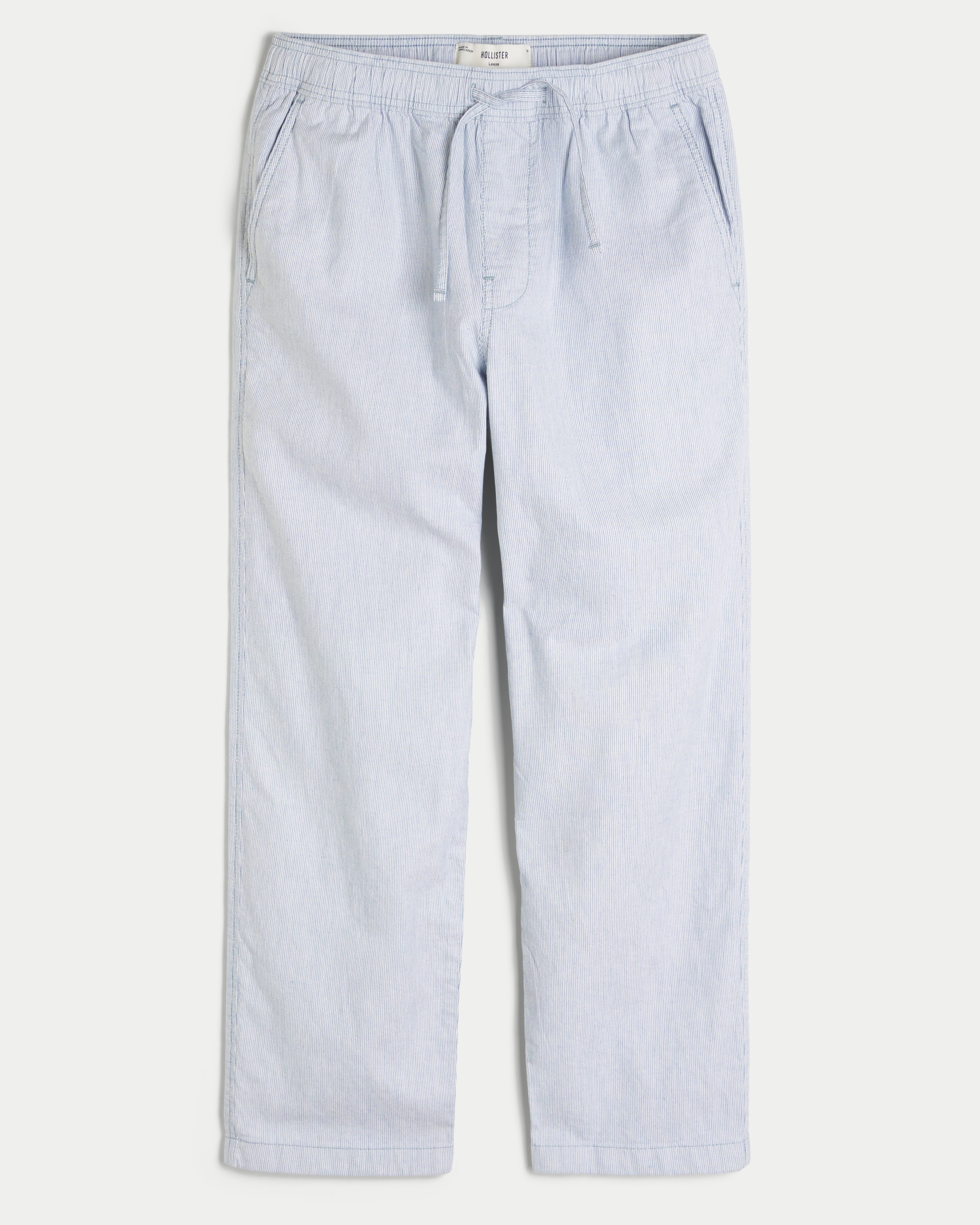 Loose Linen-Blend Pull-On Pants