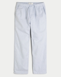 Loose Linen-Blend Pull-On Pants