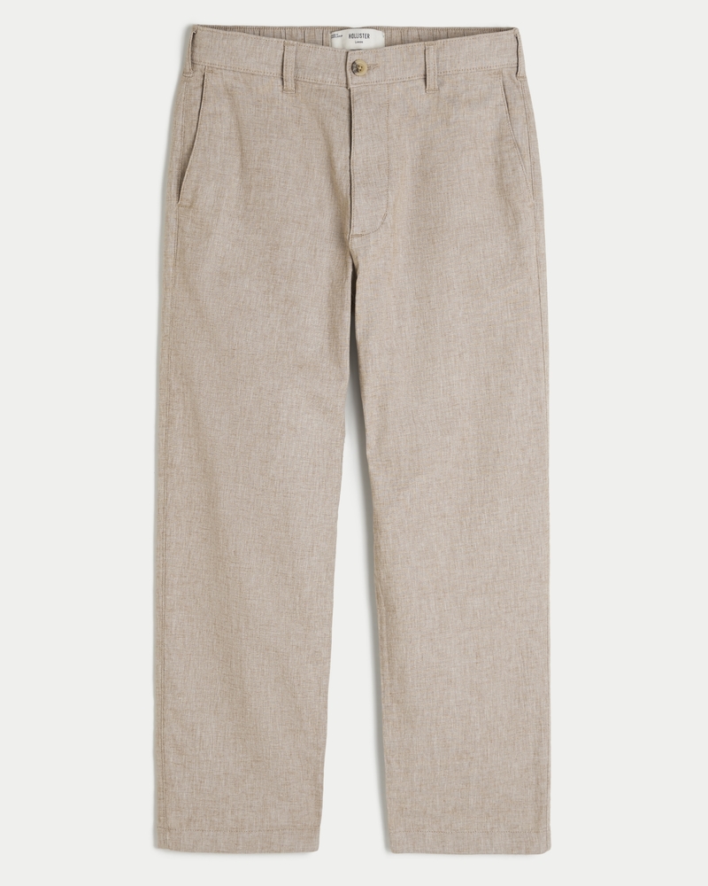Men s Linen Blend Loose Pants in Heather Tan Size XS from Hollister