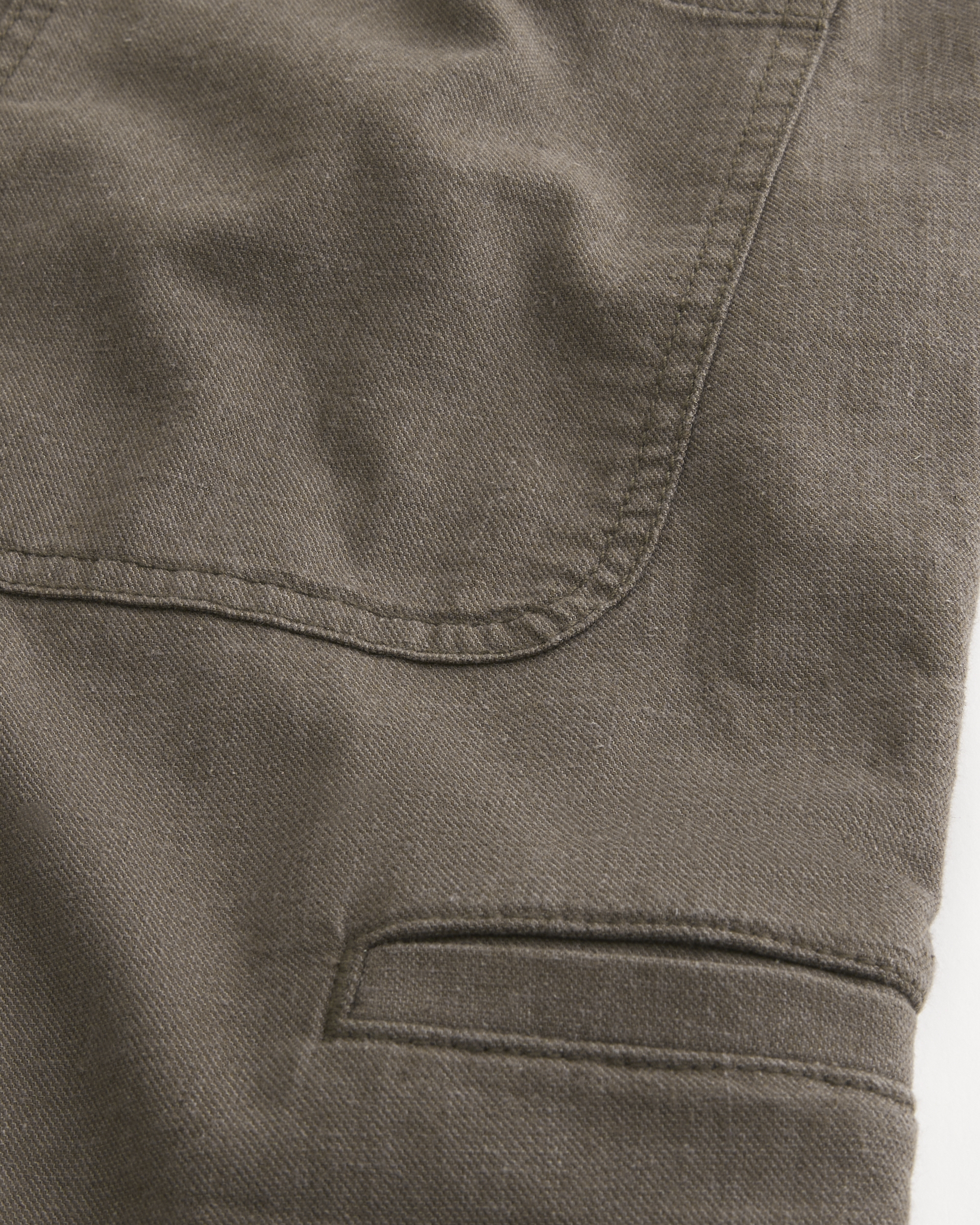 Linen-Blend Baggy Carpenter Pants