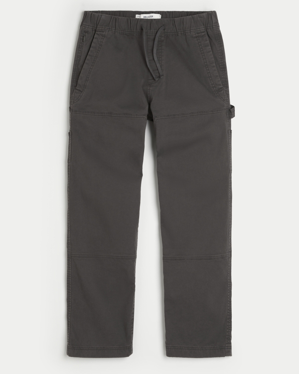 Straight Pull-On Carpenter Pants, Dark Grey