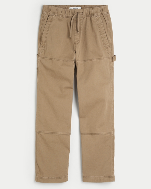Straight Pull-On Carpenter Pants, Khaki